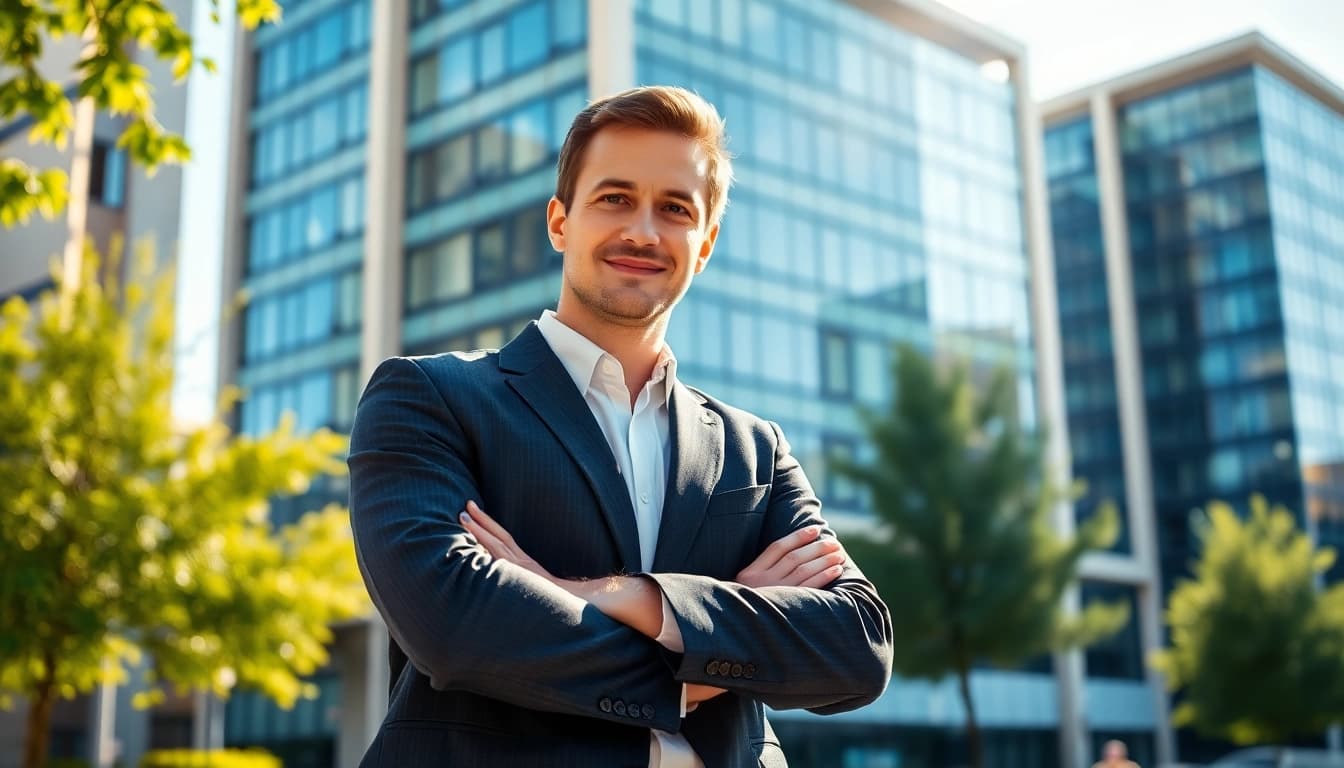 Immobilienmakler Frankfurt Eschersheim präsentiert sich in modernem Büroambiente.