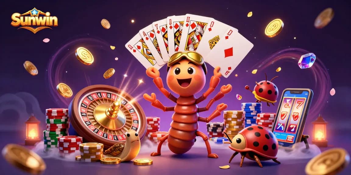 Engage in thrilling gameplay with Sunwin's 3D cartoon casino scene featuring vibrant characters and dynamic elements.