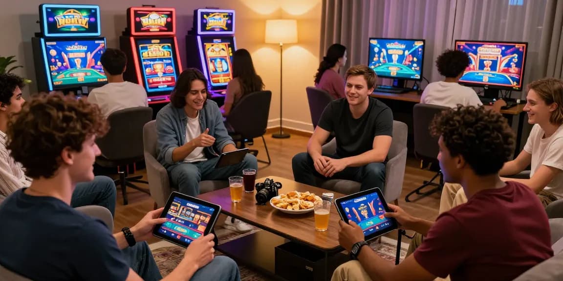 Exciting online gaming atmosphere at https://gemwin.pics/ showcasing players enjoying diverse casino games in a cozy setting.