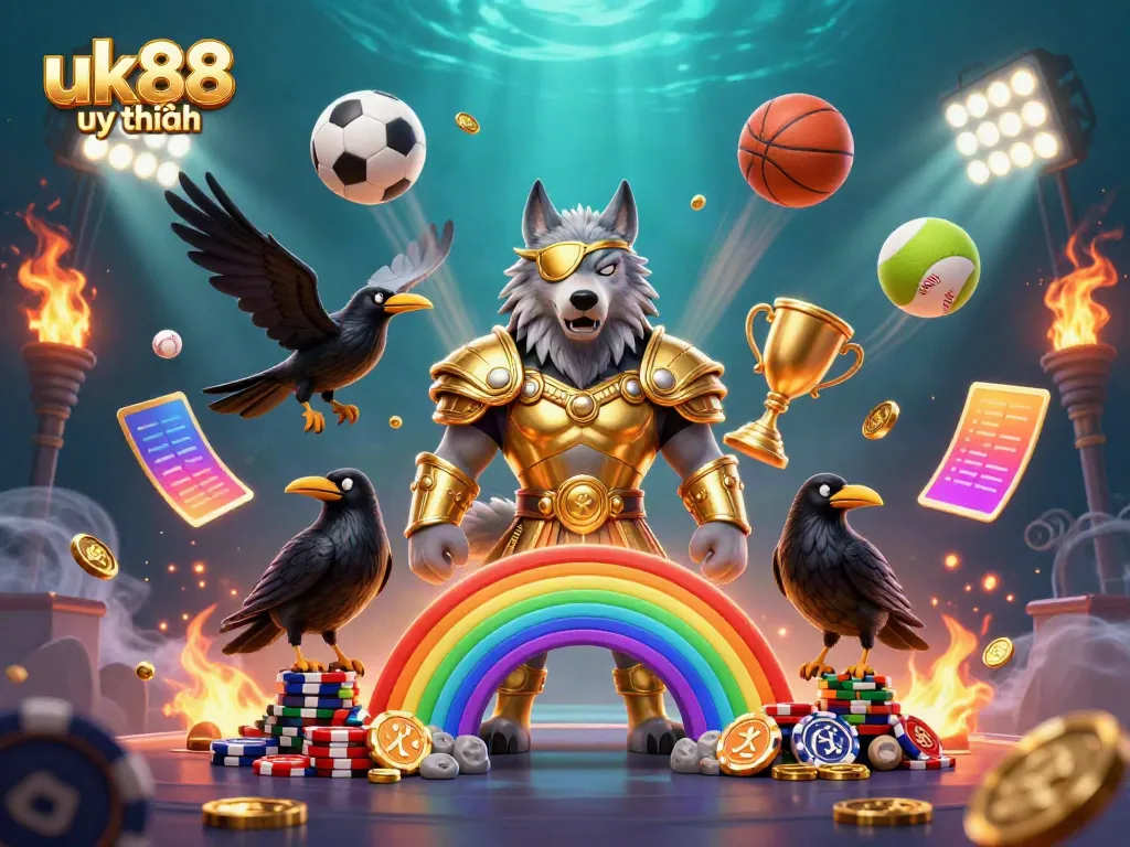 Bet and win with uk88 uy tín at a vibrant online casino, featuring dynamic game elements.
