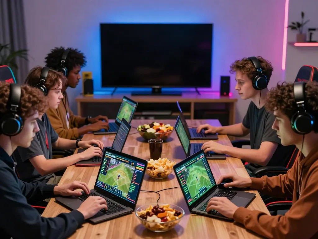 Exciting online gaming atmosphere at https://sv88.cyou/ with friends engaging in sports betting.