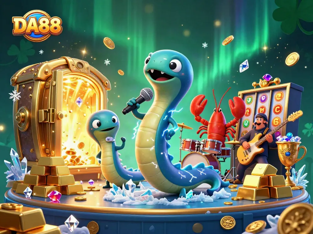 Experience the thrill of DA88 at an underwater casino with vibrant characters and rich treasures.