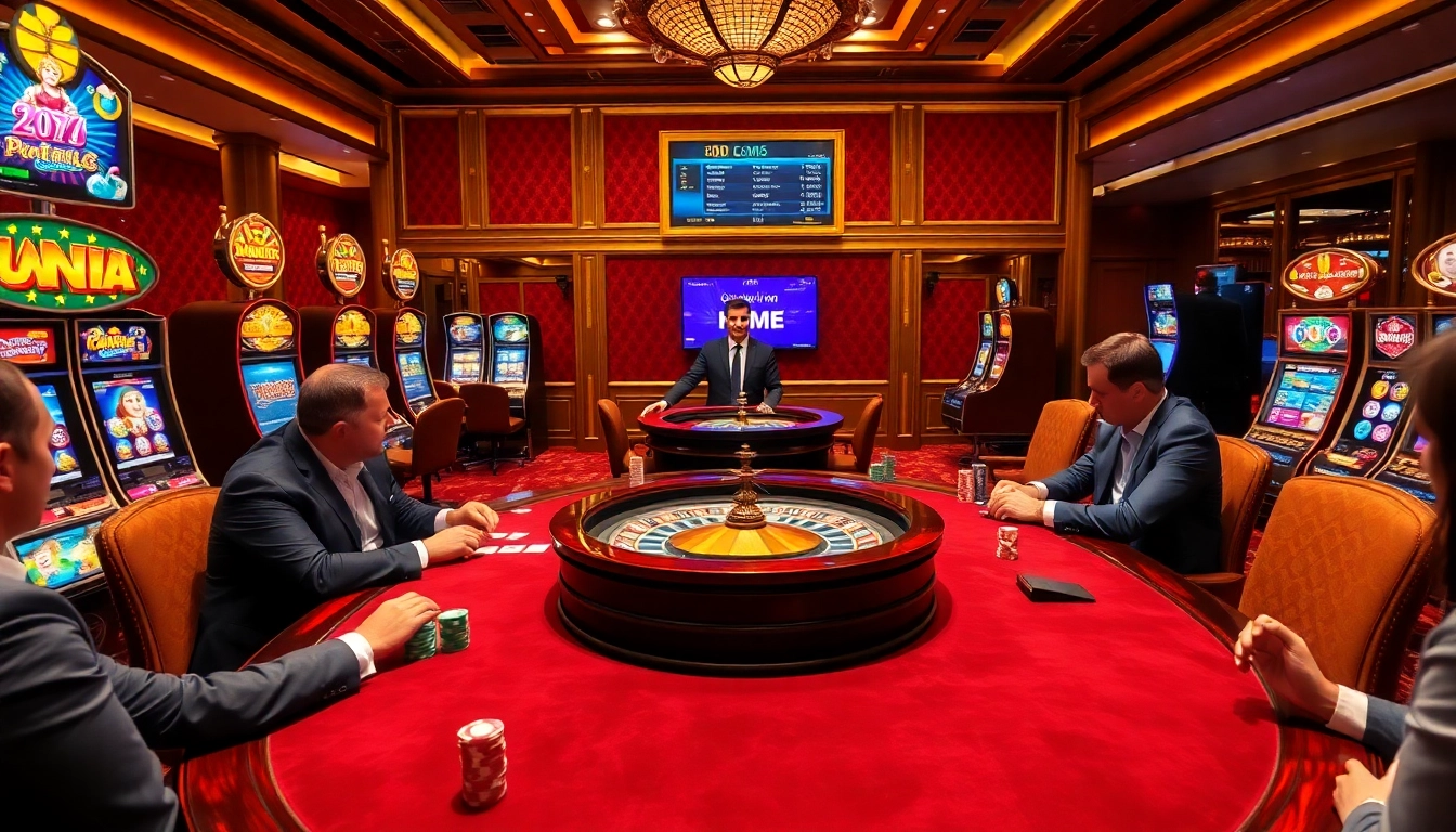 Experience the thrill of home Jl55 at a luxury casino with poker games and vibrant slot machines.