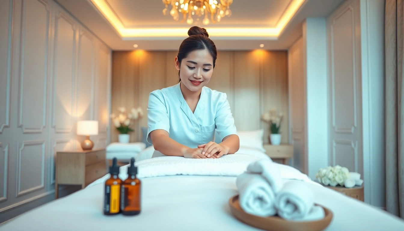 전문 치료사가 고요한 호텔 객실에서 차분한 마사지를 제공하는 평택출장마사지 이미지
